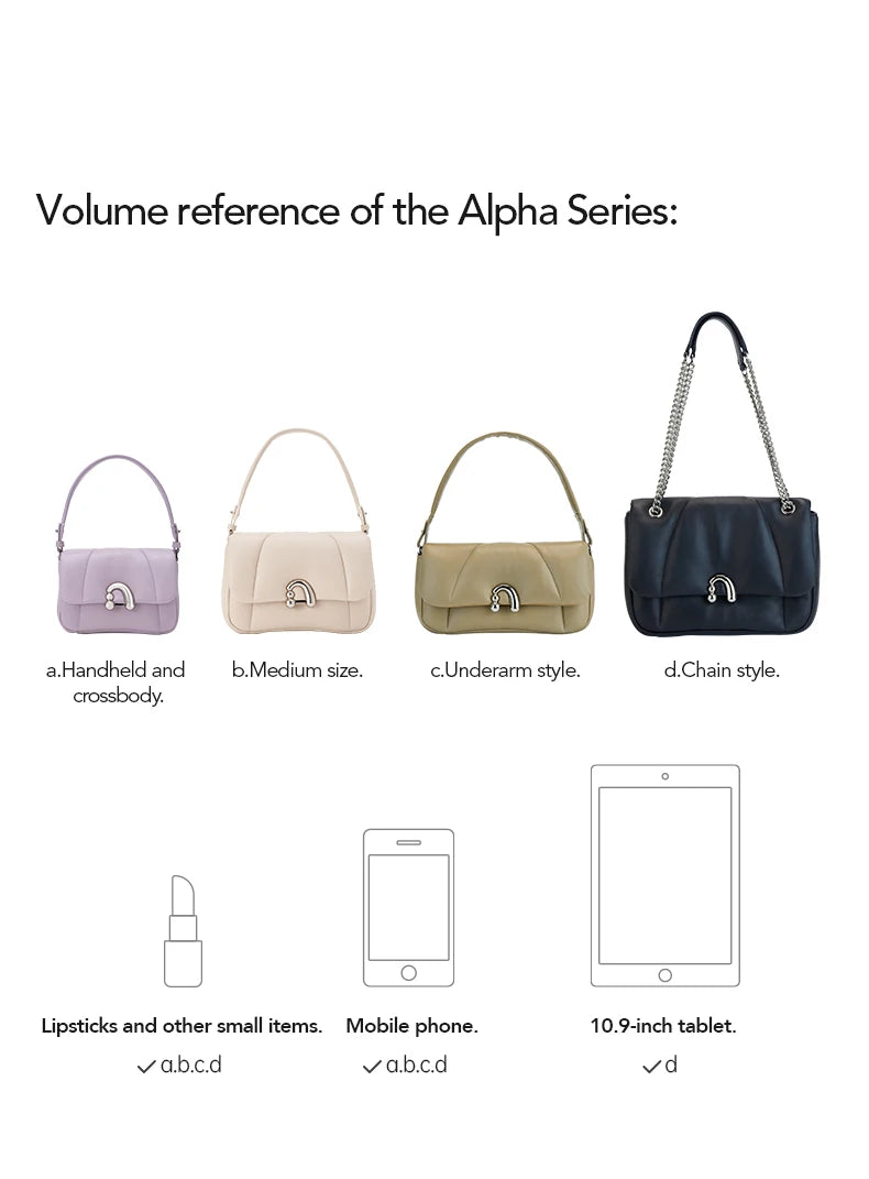 Amazing Song Alpha Bag Medium Shoulder Bag Sheep Leather