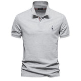 Men's Cotton Polo Shirt – Solid Colors, Relaxed Fit