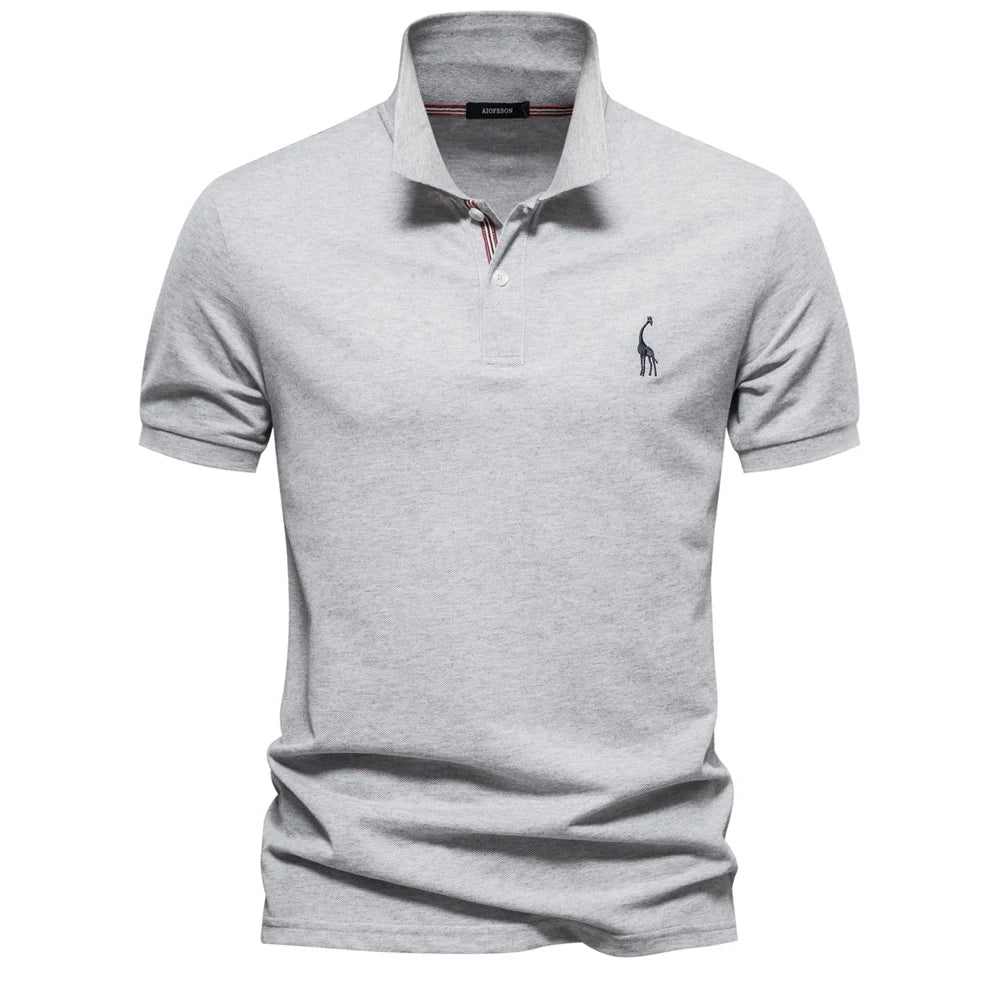 Men's Cotton Polo Shirt – Solid Colors, Relaxed Fit