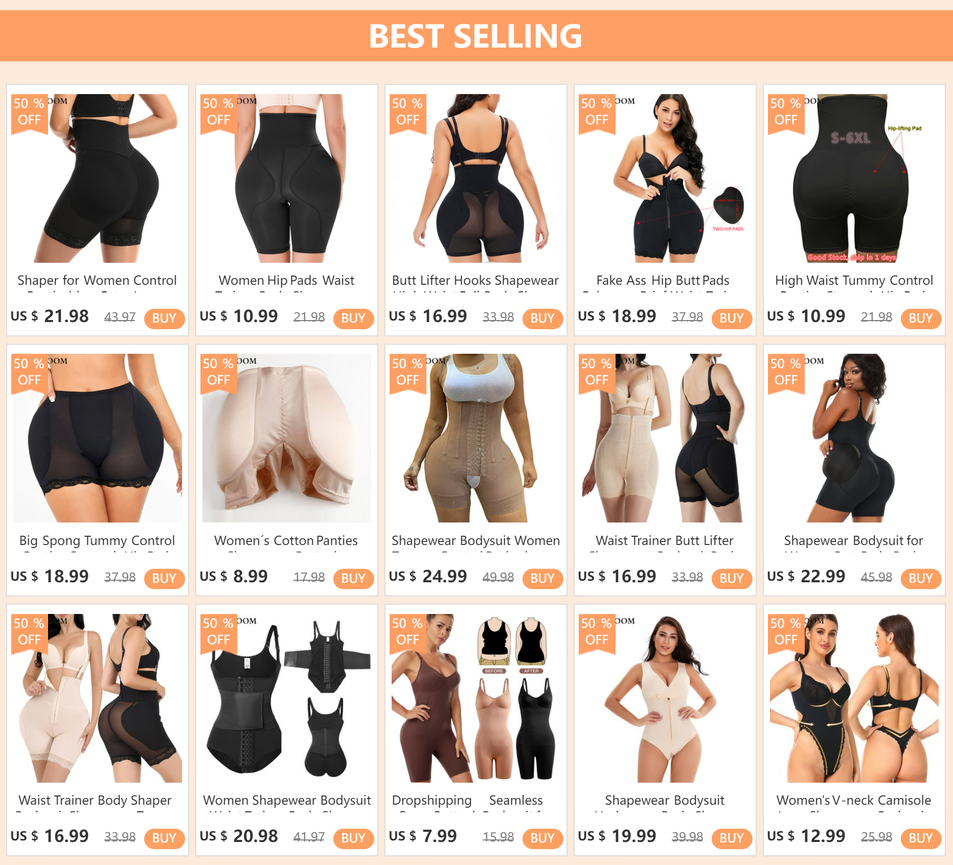 Women's Hourglass Padded Butt Lifter & Hip Enhancer – Firm Control Shapewear