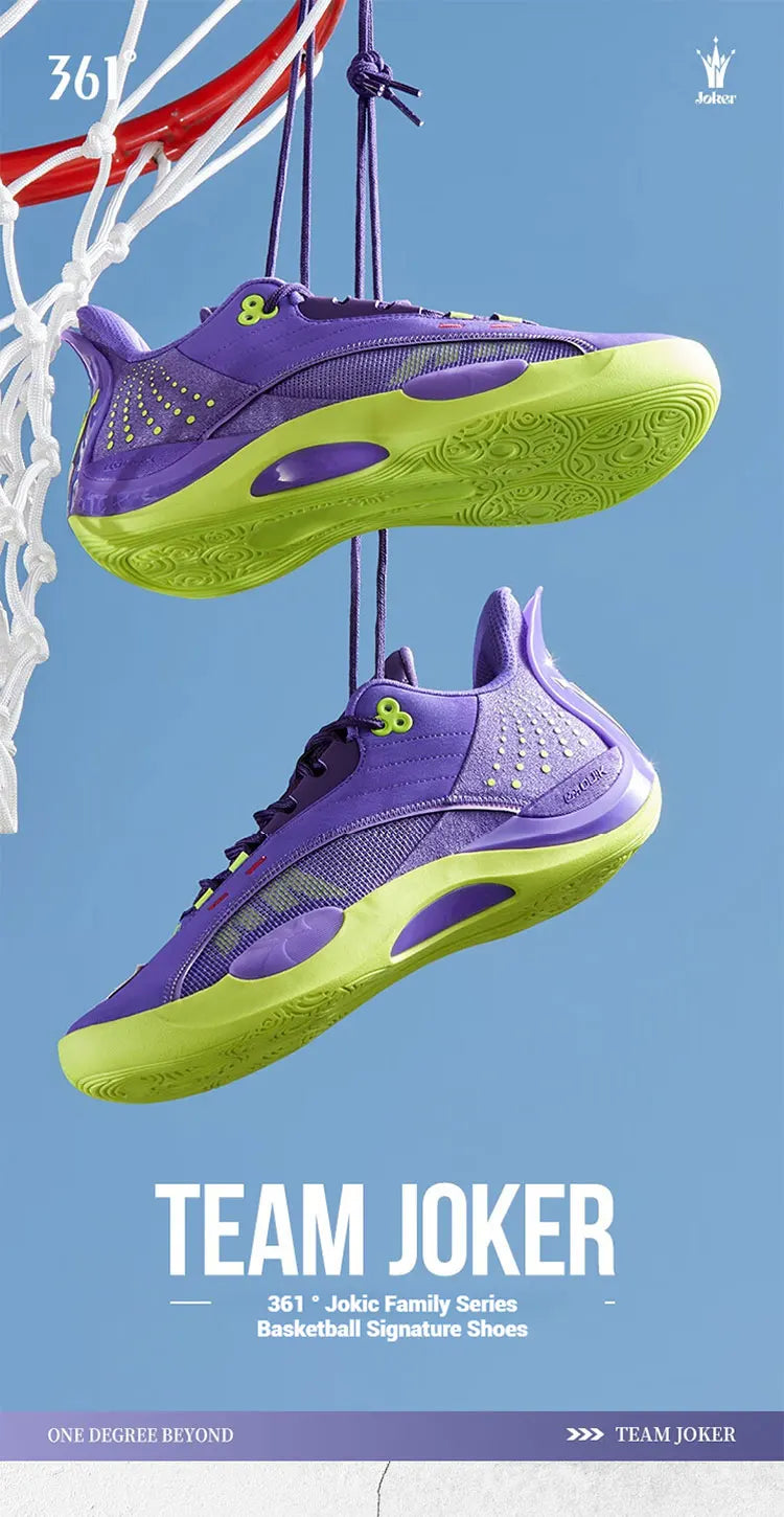 361 Degrees Team Joker Men Basketball Shoes Combat Rebound Anti-slip Wear-resistant CQT-QU!K Stable High-top Sneakers 572511105