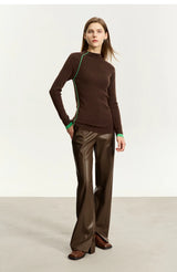 Minimalist Straight-Leg PU Leather Trousers