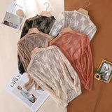 Women’s Floral Lace Mesh Mock Neck Long Sleeve Top