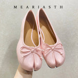 Women's Split-Toe Bow Loafers | Elegant Flat Pumps