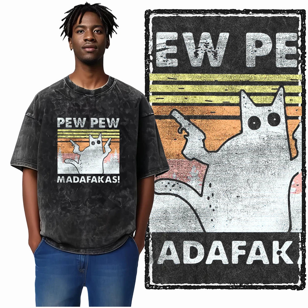 DB Cat Acid-Washed Graphic Tee