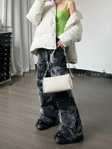 Y2K Dragon Print Baggy High-Waist Denim Jeans for Women