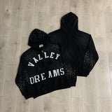 Streetwear Patchwork Letter Embroidery Zipper Terry Hooded Hoodie for Men Distressed Hole Cardigan Sweatshirt Jacket Oversized