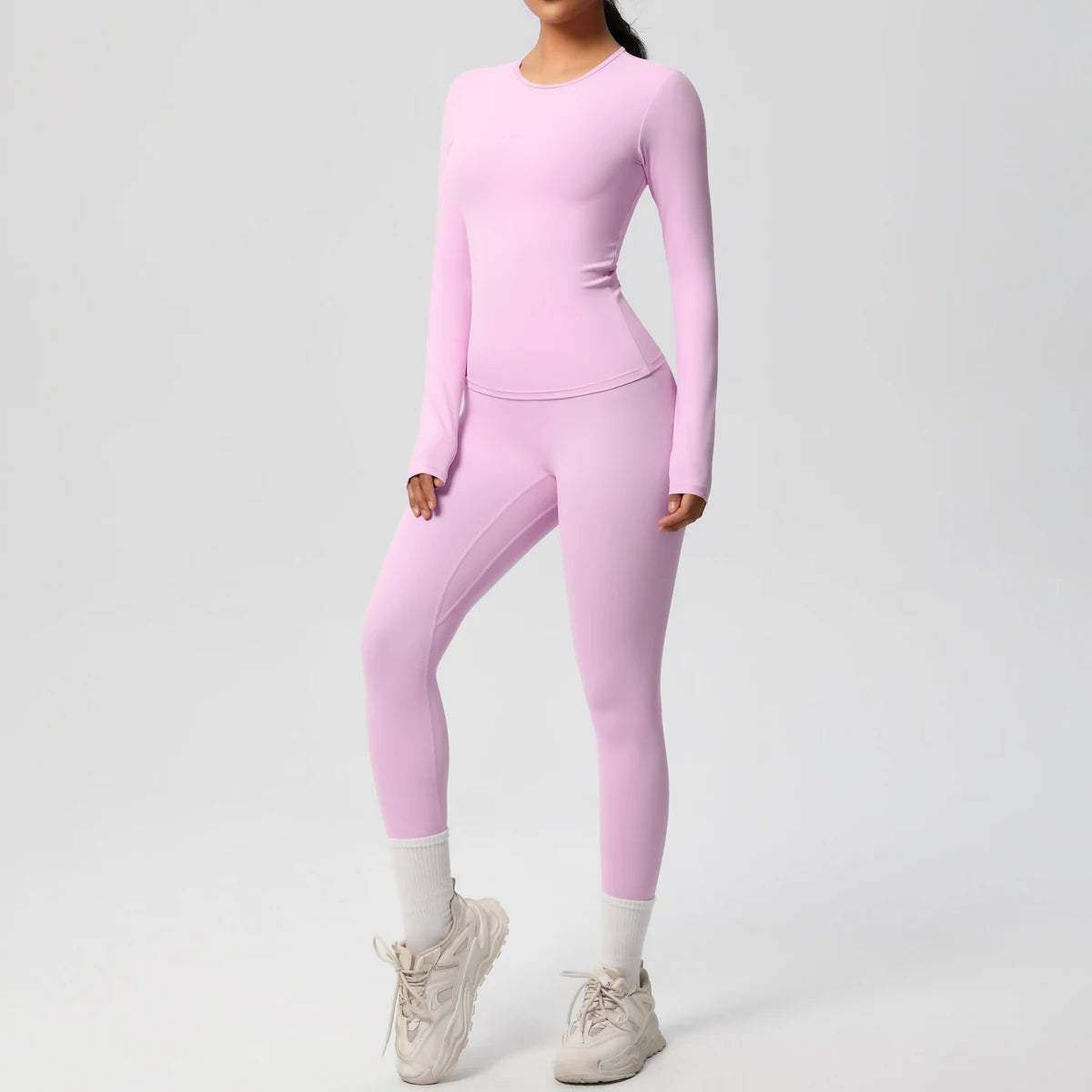 2 PCS Sportswear Yoga Set Gym Clothes Yoga Suits For Women Fitness Set Tracksuits Sports Long Sleeve Crop Top Gym Leggings