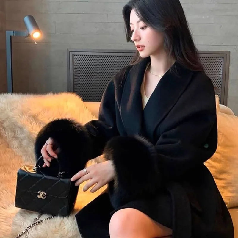 Women’s Casual Lapel Woolen Coat