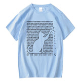 Men's Funny Cat Print 100% Cotton Summer T-Shirt