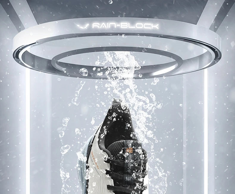 361 Degrees Wingblade Rainblock Men Running Shoes Splash Proof Anti-Slip Water Repellent Grippy Stable Male Sneakers 672532231