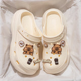 Summer Cartoon EVA Clogs for Women Thick Sole Non Slip Garden Beach Sandals Woman Fashion DIY Chunky Platform Sandalias De Mujer