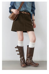 Chic Ven Women's Corduroy A-Line Mini Skirt