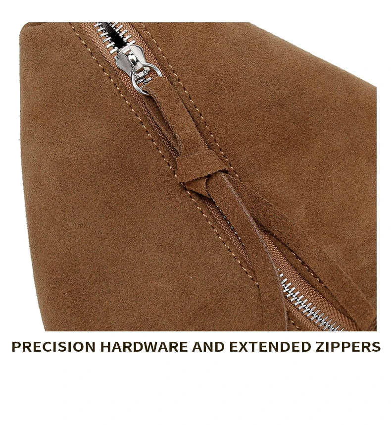 Russian Women's Genuine Suede Cowhide Leather Shoulder Bag Retro Frosted Cow Large Capacity Versatile Commuting Luxury Designer