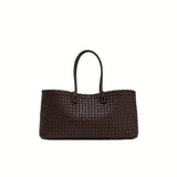 Light Luxury Woven Tote: Large Capacity Women’s Work & Travel Bag