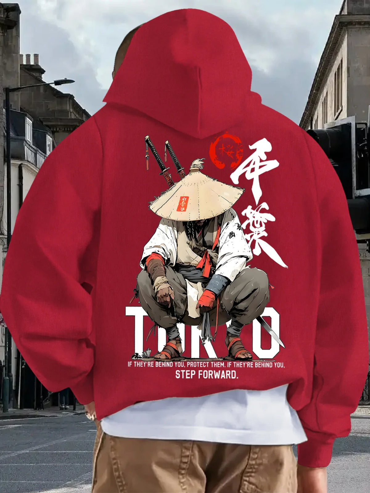 Japan Style Men Women Pullover Hoodie Street Casual Harajuku Retro Art Swordsman Sports Y2K Autumn Winter Sweatshirt Top Clothes