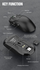 X11 Tri-Mode Wireless Gaming Mouse, 63g Lightweight, PAW3311 Sensor, 12000 DPI, Magnetic RGB Charging Dock