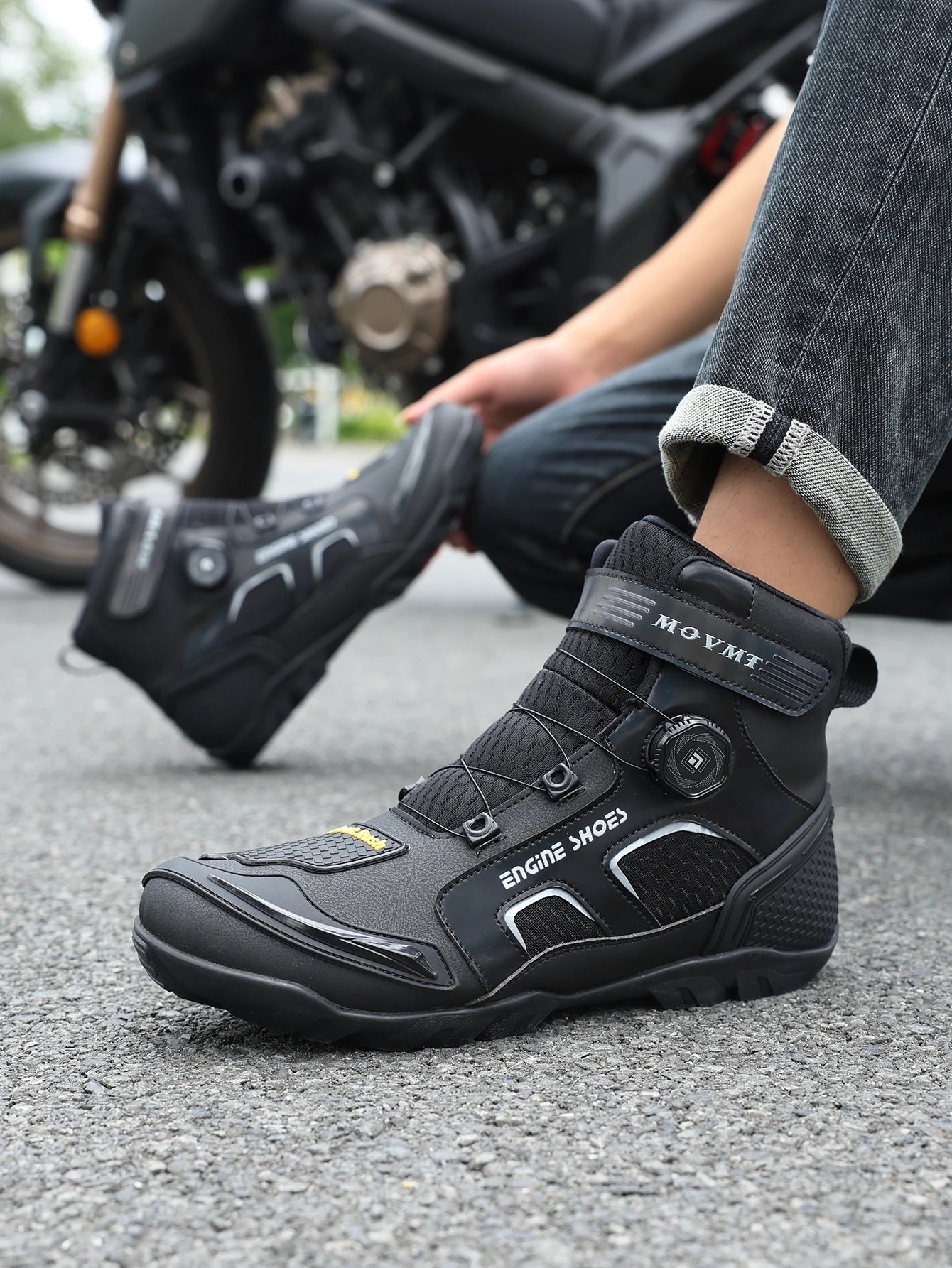 Motorcycle Riding Men Boots Waterproof Motocross Cycling Shoes Off-Road Motorbike Racing Anti-drop Breathable Equipment Sof