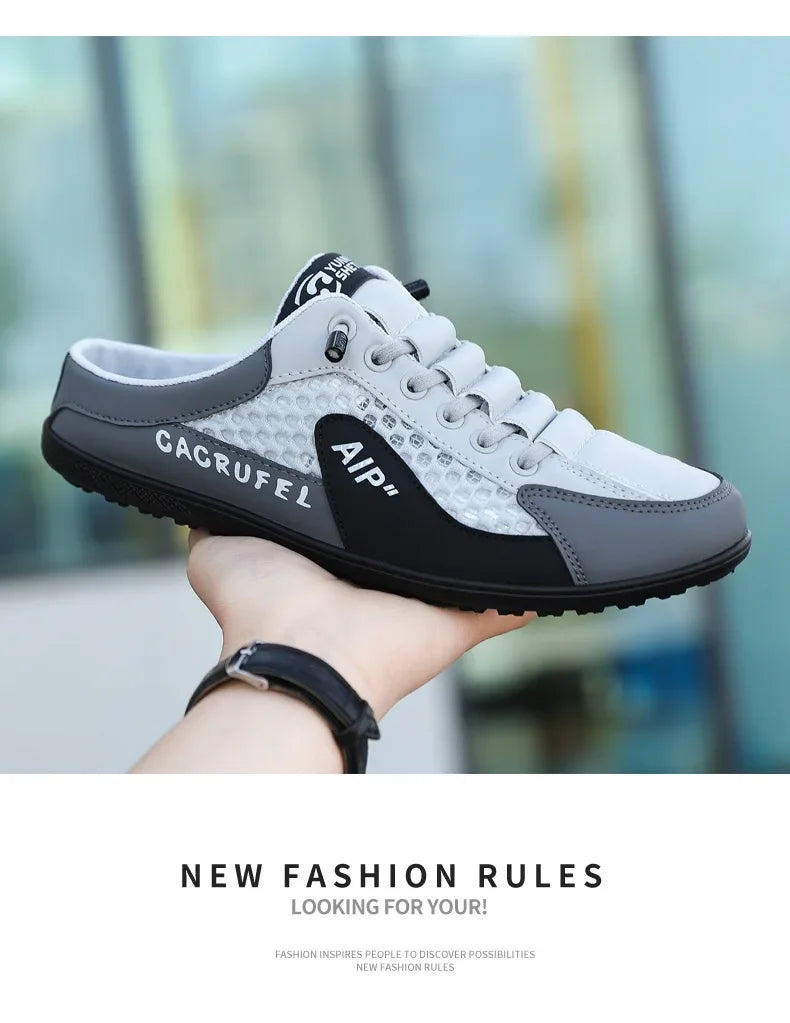 Men's Fashion Soft-Sun Half Slippers Summer Men Trendy Bottom Casual Shoes Soft Sole Support Shoes Sneakers Men's Shoes