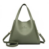 Genuine Brand Sturdy Durable Soft Leather Top-handle Bags Female Handbags Women 3 Layer Shoulder Crossbody Totes Messenger Bag
