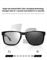 CAPONI Men's Polarized Photochromic Square Sunglasses