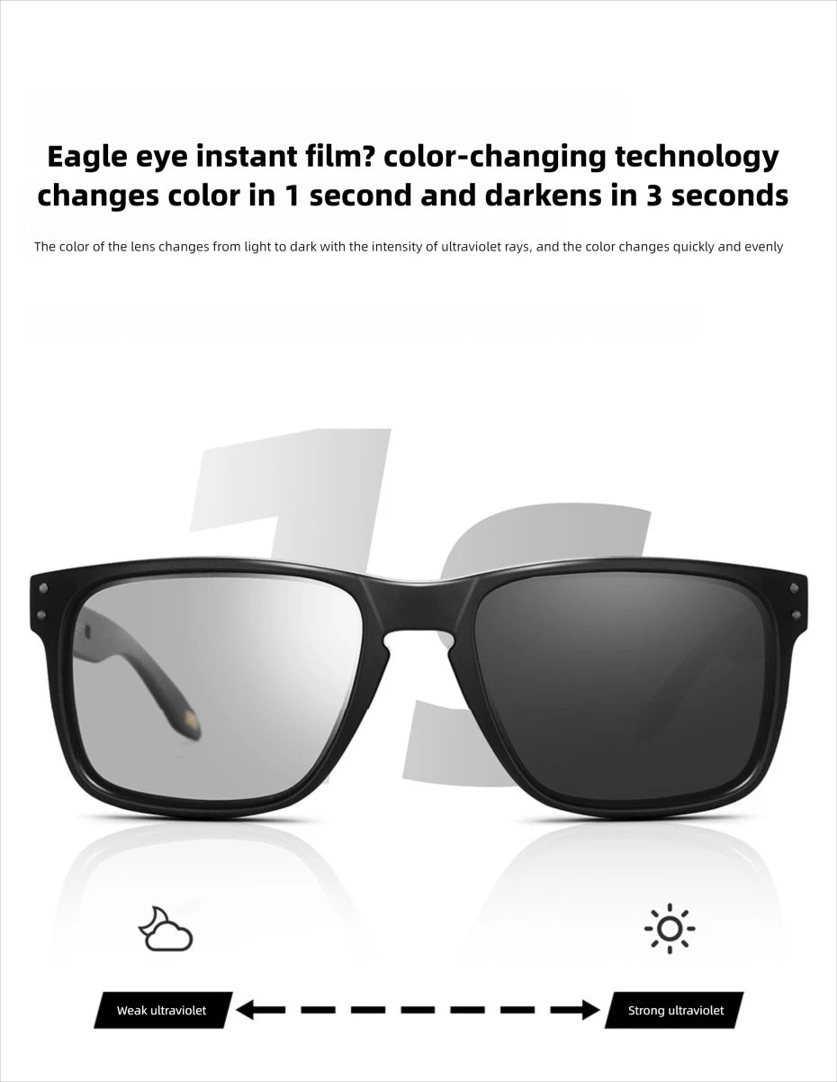 CAPONI Men's Polarized Photochromic Square Sunglasses