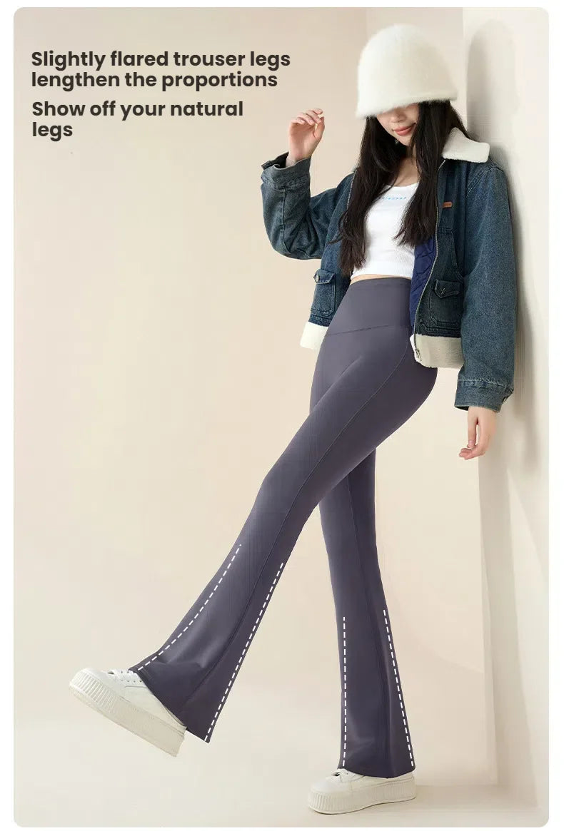 Women's Fleece-Lined High Waist Flare Leggings