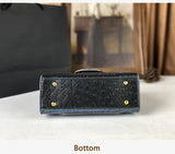 Advanced Ostrich Pattern Diamond Inlaid Women's Handbag New Fashionable High-End Shoulder Crossbody Bag