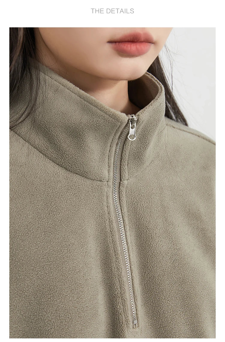 CHIC VEN Women Sweatsuit Loose Casual New Granular Velvet Stand Collar Female Top Pants Set for Woman Sport Autumn Winter 2025