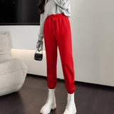 Women's High-Waist Drawstring Straight-Leg Pants