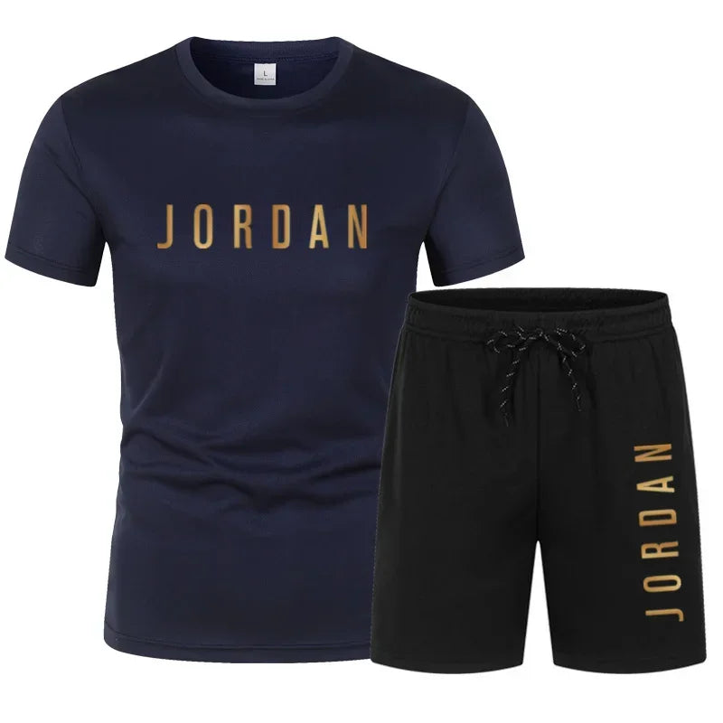 Men's Printed Knit Two-Piece Set – T-Shirt & Shorts