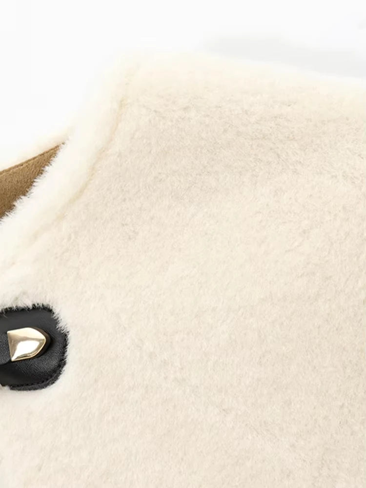 Elegant Faux Fur Toggle Coat