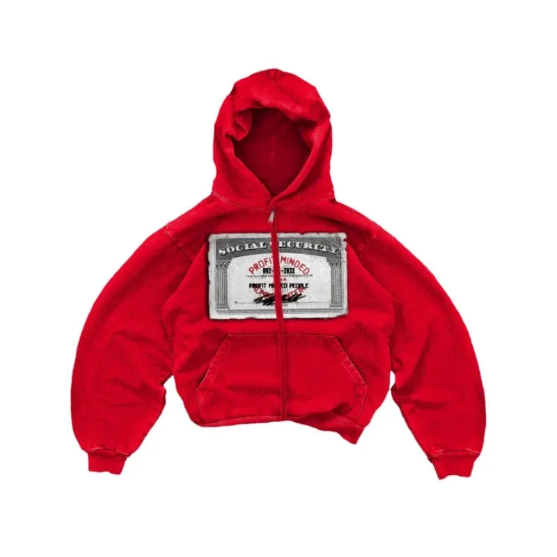 Men's Dollar Print Zip-Up Hoodie