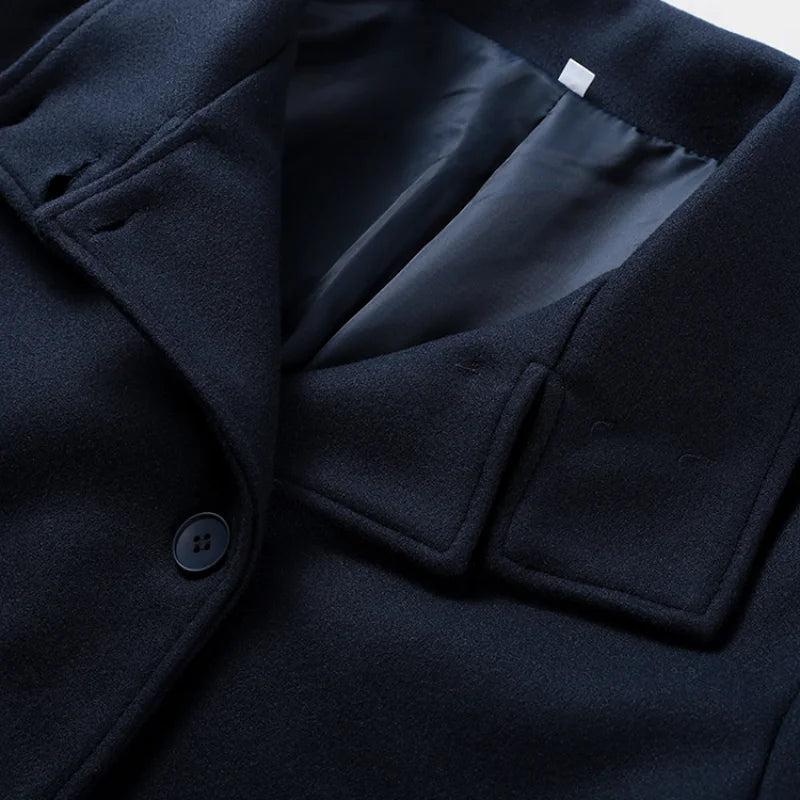 Stand Collar Woolen Short Coat
