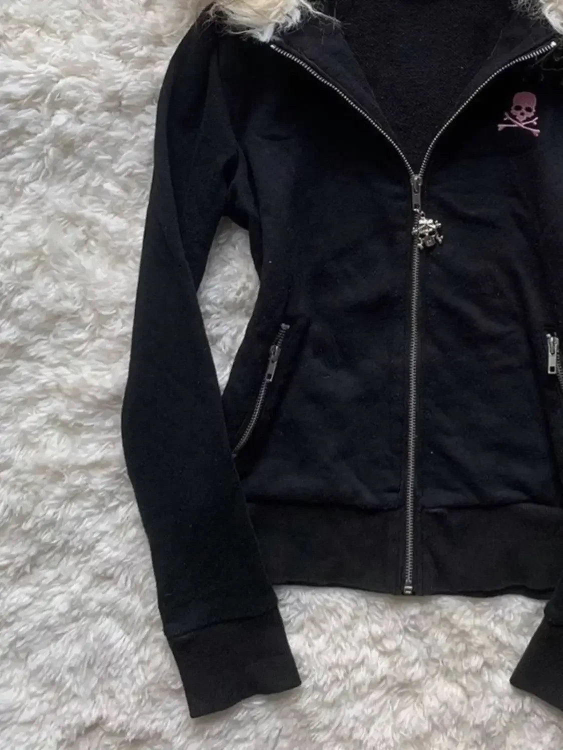 Women’s Retro Zip-Up Hoodie with Slight Stretch