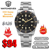 Watchdives WD7922 Quartz Watch Men VH31 Movement Sapphire Crystal 200m Waterproof Wristwatch Luminous 37mm Vintage BB54 Watches