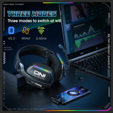 ONIKUMA Wireless Gaming Headset 2.4G/Wired/Bluetooth 3 Modes Bendable HD Mic Soft Ear Pads Immersive Sound for PC/PS4/5 GT808
