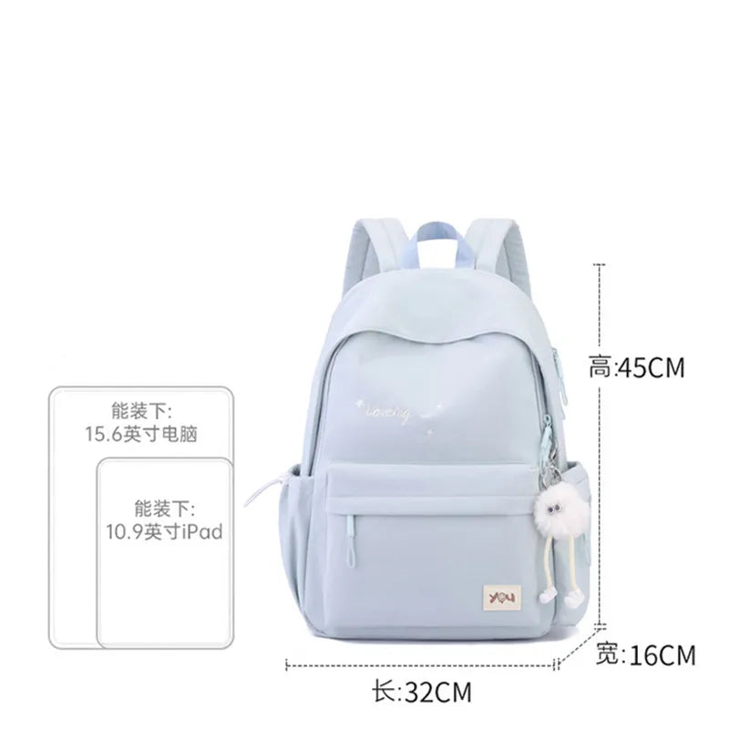 2026 Female Fashion Men High Capacity Waterproof College Backpack Trendy Women Laptop School Bags Cute Girl Travel Book Bag