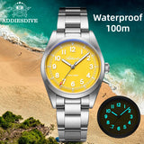 ADDIESDIVE 2025 New Men’s Luxury Quartz Watch AD2521 Ultra-Thin Sapphire Glass BGW9 Luminous 316L Steel Band 100M Waterproof