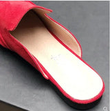Female Simple Sewing Plain Shoes Outdoor Pointy Toe Slides Camel Blue Soft Sole Wide Fitting 48-33 2022 New Arrivals De Mujer