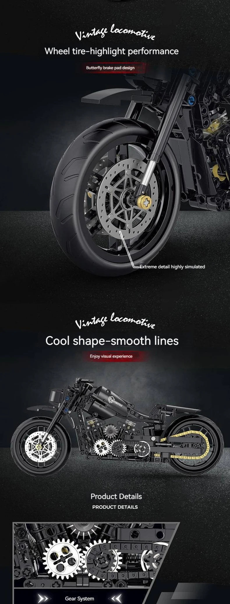 2024 Technical Motorcycle Building Blocks Bricks Duke Harleys Motorbike Racing Car Assemble Model Moc Vehicle Toys for Kids Gift