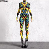 Women's 3D Print Goddess Jumpsuit Catsuit Costume