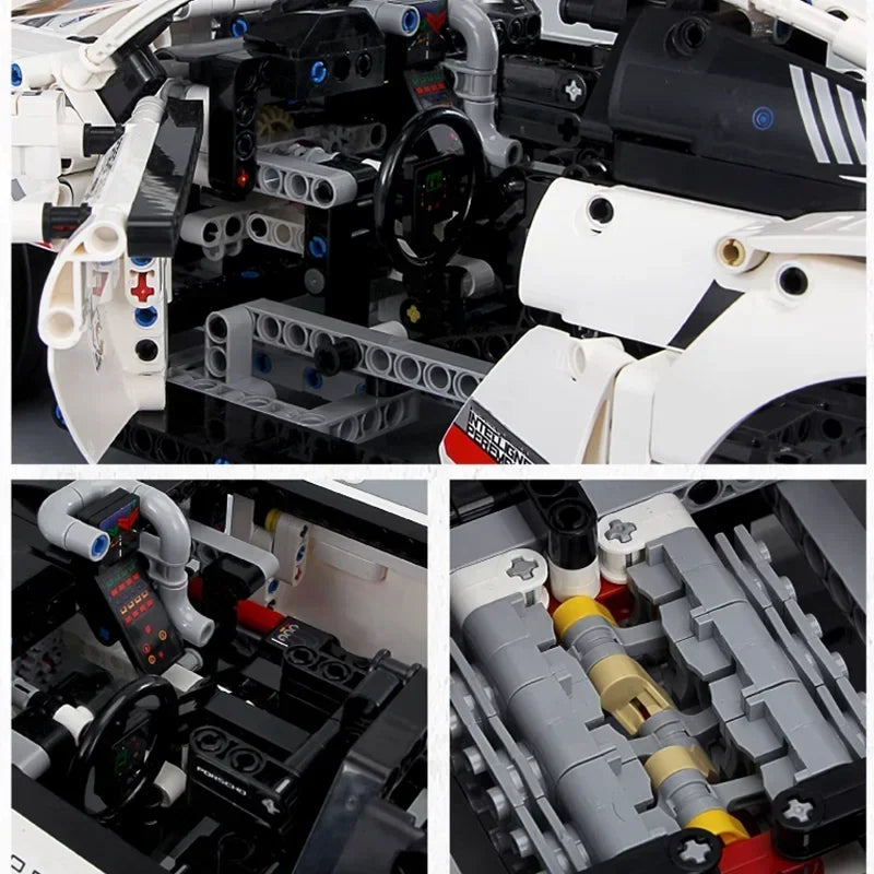 NEW Technical 1:8 Scale 1580PCS+ 42096 Performance Racing Car Kits Mechanical Group Building Blocks Car MOC Model Collection Toy
