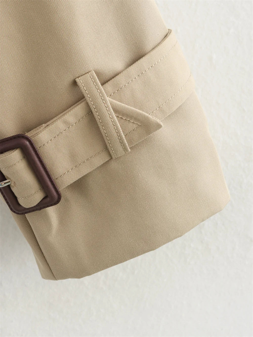 Vintage Cropped Double-Breasted Trench