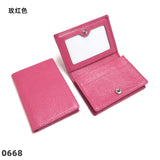 Dropshipping Custom Name Genuine Leather Men Women Business Card Holder Bifold Credit Card Case With ID Window
