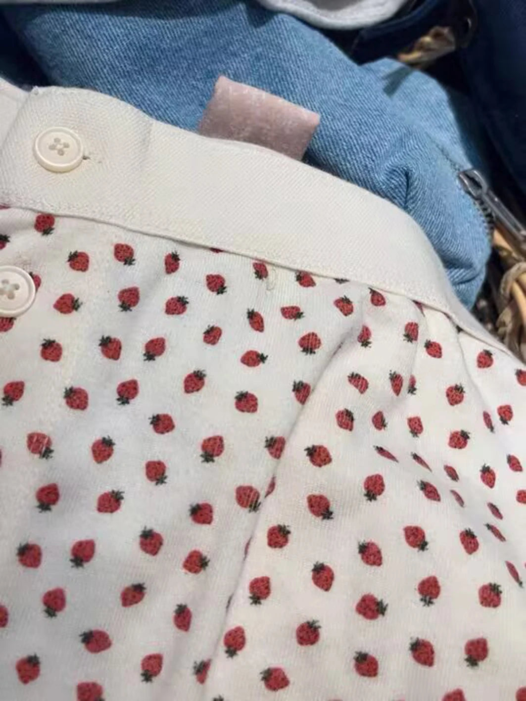 Strawberry Vest Shorts 2 Pieces Set Woman Eyelet Bow Slim Tank Top with Elastic Waist Patchwork Straight Short Pant Sweet Sets