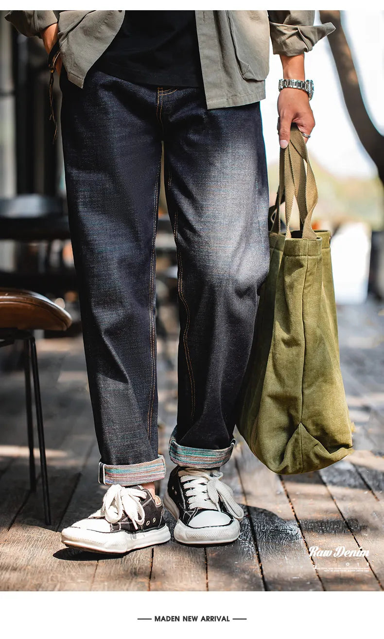MADEN 13.5oz Heavyweight Selvedge Raw Denim Straight Jeans