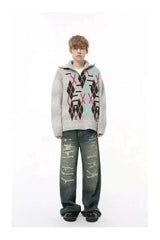 Men's Distressed Wide-Leg Jeans