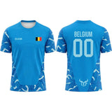 2026 New Belgium Flag Print Soccer Jersey Summer Men's Quick-Drying Breathable Soccer Training T-shirt Unisex Casual Sports Top