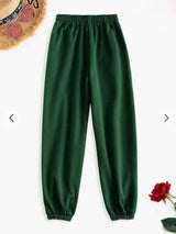 Women's High Waist Fleece Sweatpants with Elastic Waistband